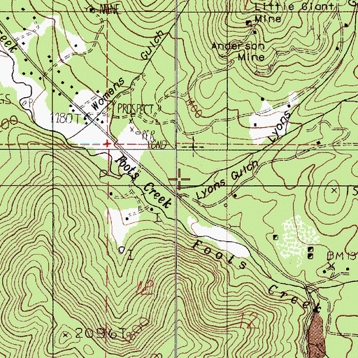 Topographic Map of Lyons Gulch, OR