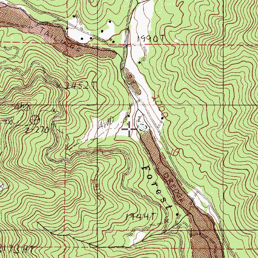 Topographic Map of Winningham Reservoir, OR