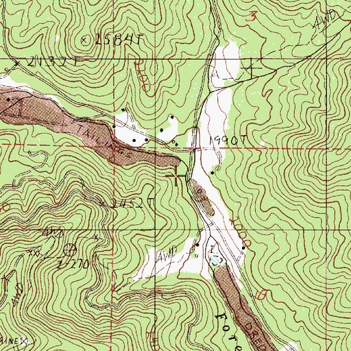 Topographic Map of Right Fork Forest Creek, OR