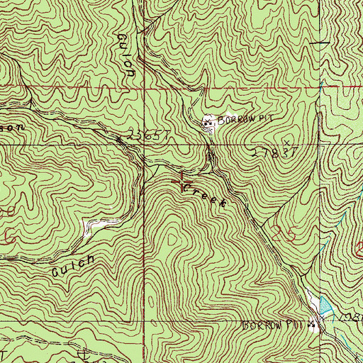 Topographic Map of Cantrall Creek, OR