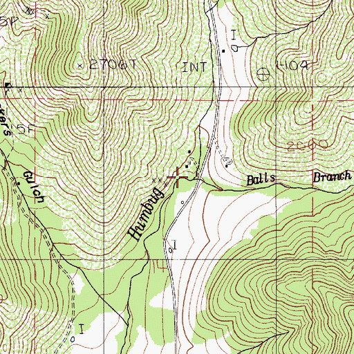 Topographic Map of Balls Branch, OR