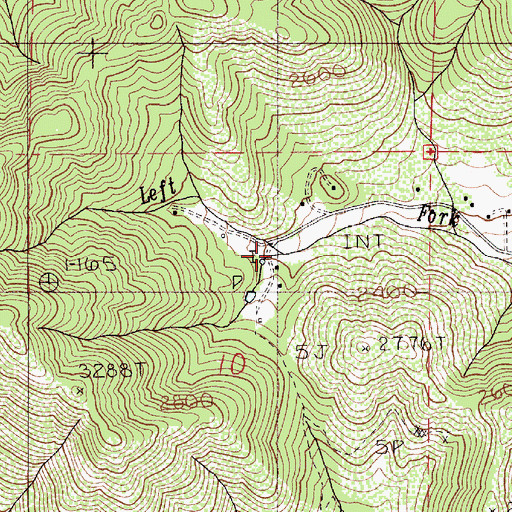 Topographic Map of Left Fork Kidney Gulch, OR