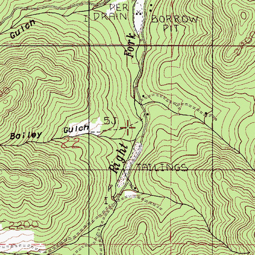 Topographic Map of Bailey Gulch, OR
