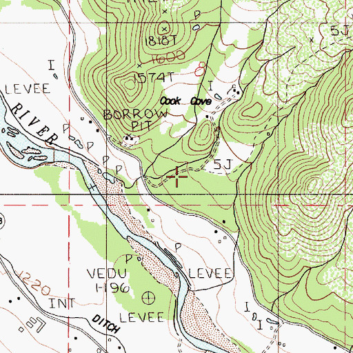 Topographic Map of Cove Creek, OR