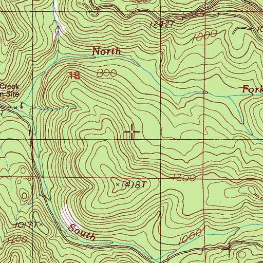 Topographic Map of Cherry Creek Myrtle Preserve, OR