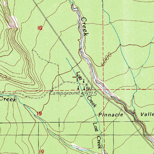 Topographic Map of Lost Creek Ranger Station, OR