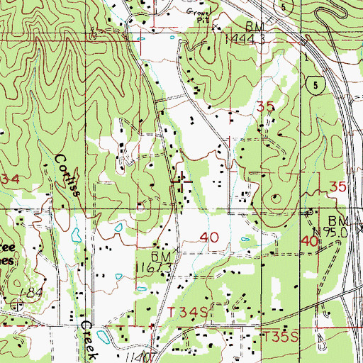 Topographic Map of Azalea Creek, OR