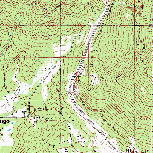 Topographic Map of Maple Spring, OR