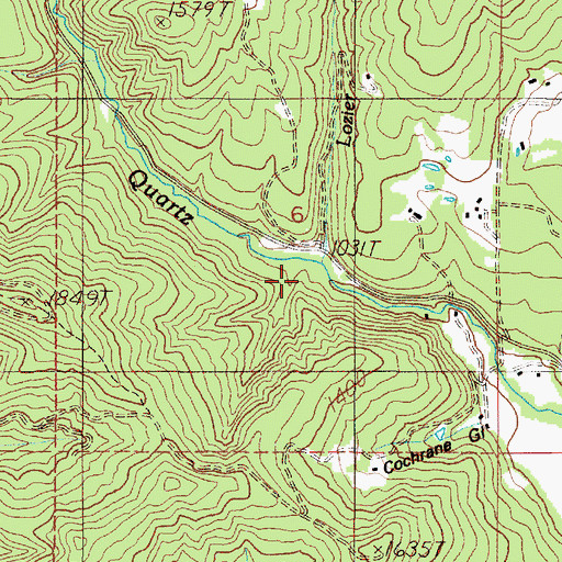 Topographic Map of Lozier Creek, OR