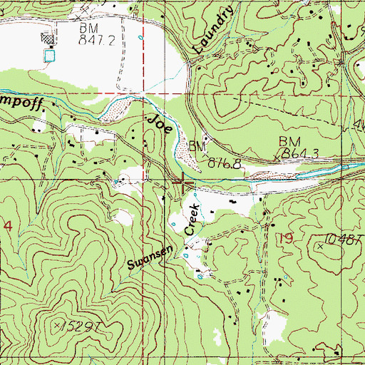 Topographic Map of Swanson Creek, OR