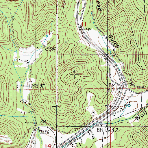 Topographic Map of Mountain Spring, OR