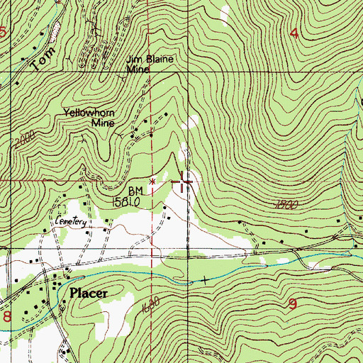 Topographic Map of Browning Spring, OR