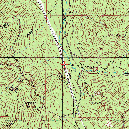 Topographic Map of Corn Creek, OR