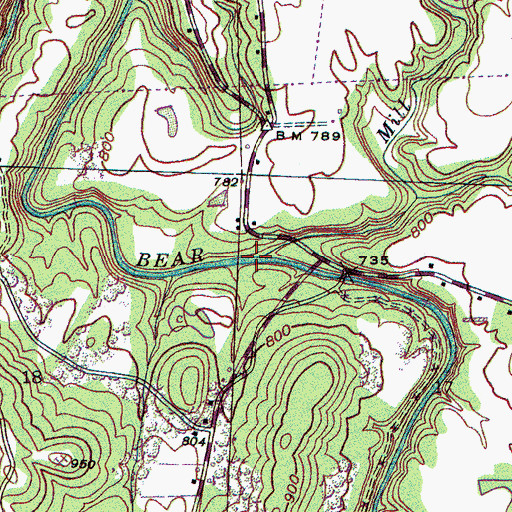 Topographic Map of Austin Branch, AL