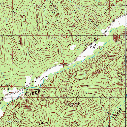 Topographic Map of Weaver Creek, OR