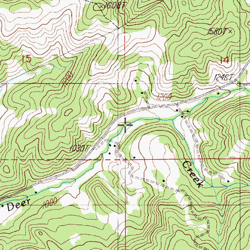 Topographic Map of Rose Creek, OR