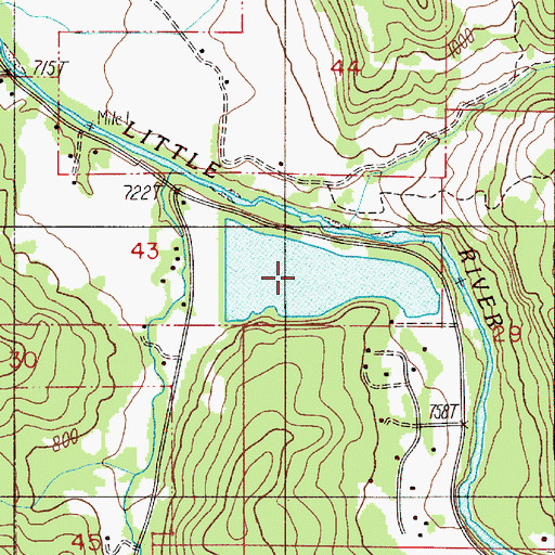 Topographic Map of Little River Log Pond, OR