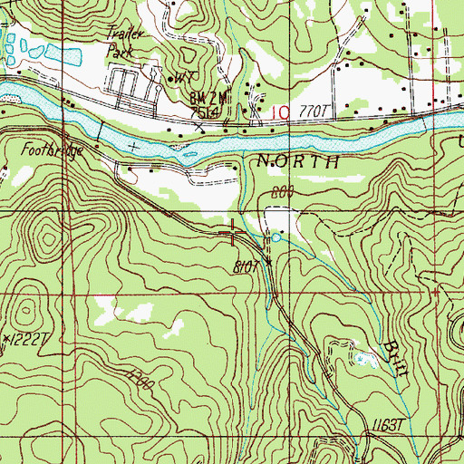 Topographic Map of West Fork Britt Creek, OR