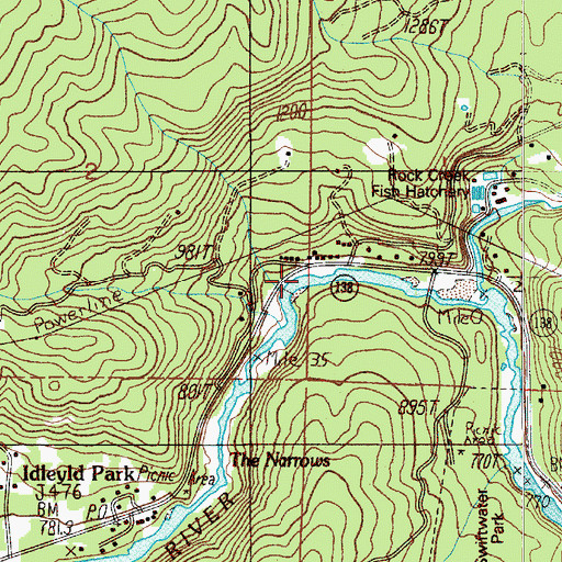 Topographic Map of King Creek, OR
