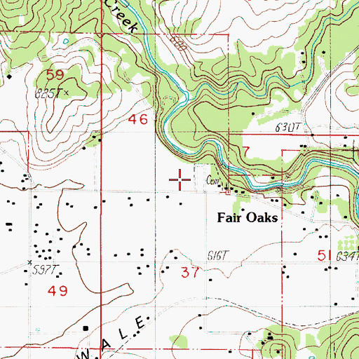 Topographic Map of Fair Oaks Cemetery, OR