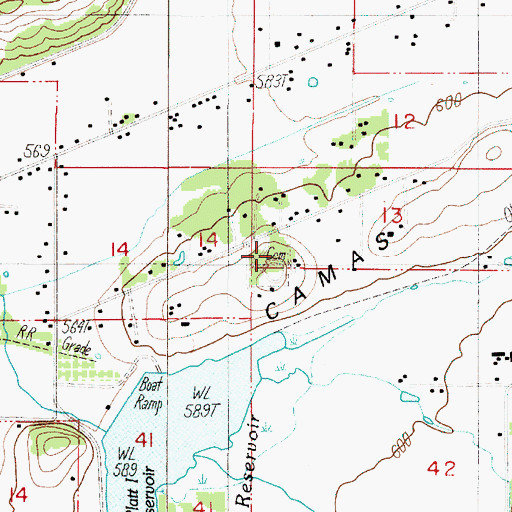 Topographic Map of Sutherlin Cemetery, OR