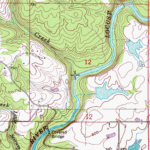 Topographic Map of Austin Creek, AL