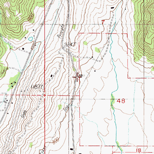 Topographic Map of Livingston Cemetery, OR