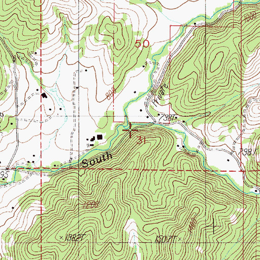 Topographic Map of Hatfield (historical), OR