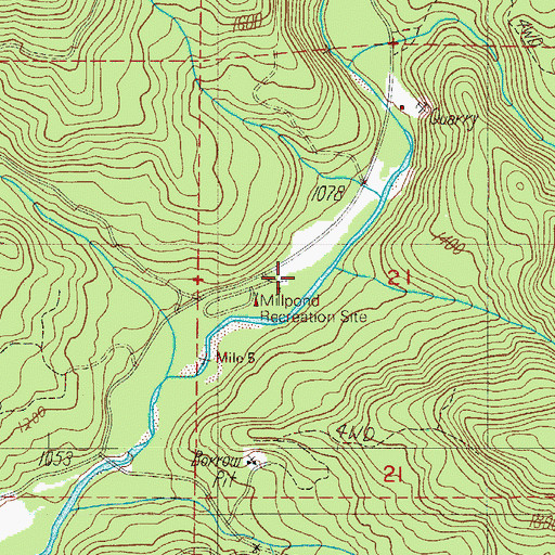 Topographic Map of Millpond Campground, OR
