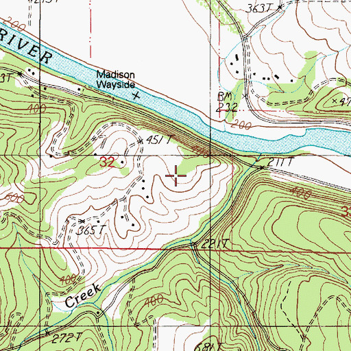 Topographic Map of Madison County Wayside, OR