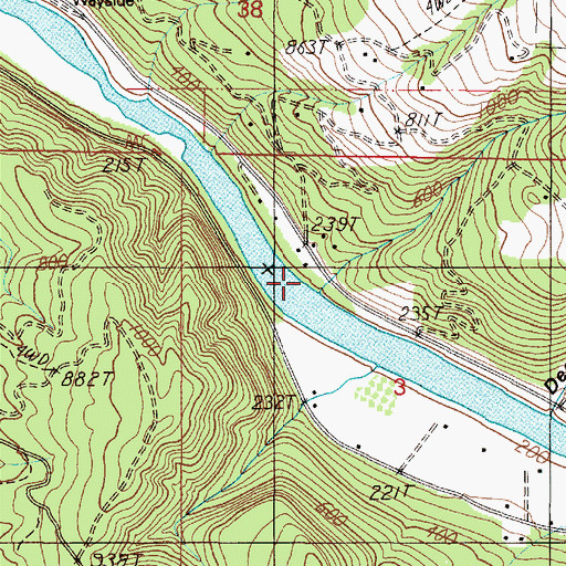 Topographic Map of Deep Gulch, OR