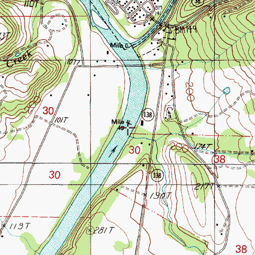 Topographic Map of Haines Creek, OR