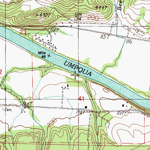 Topographic Map of Bower Creek, OR