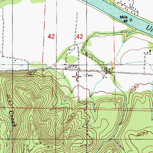 Topographic Map of Henderer Cemetery, OR
