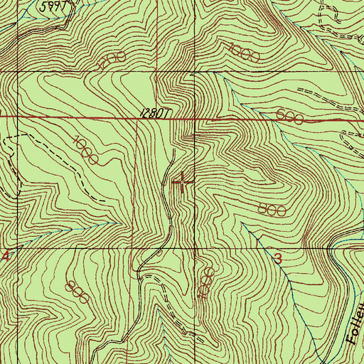 Topographic Map of Saddle Butte Creek, OR