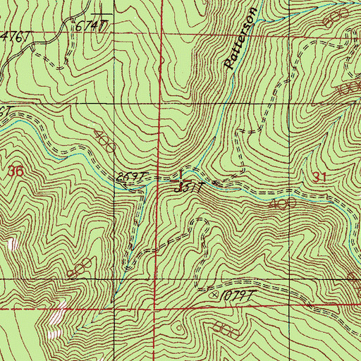 Topographic Map of Patterson Creek, OR