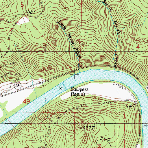 Topographic Map of Stony Brook, OR