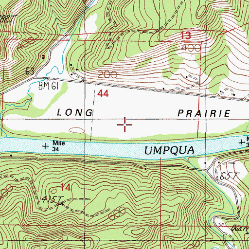 Topographic Map of Long Prairie, OR