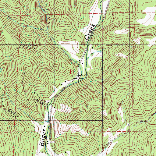 Topographic Map of Rock Creek, OR