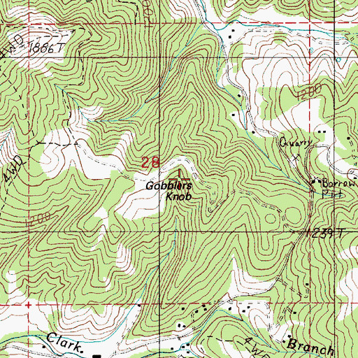 Topographic Map of Gobblers Knob, OR