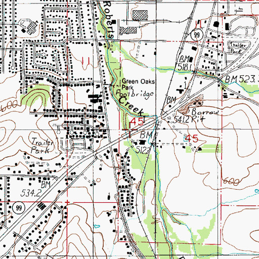 Topographic Map of Green Oaks County Park, OR