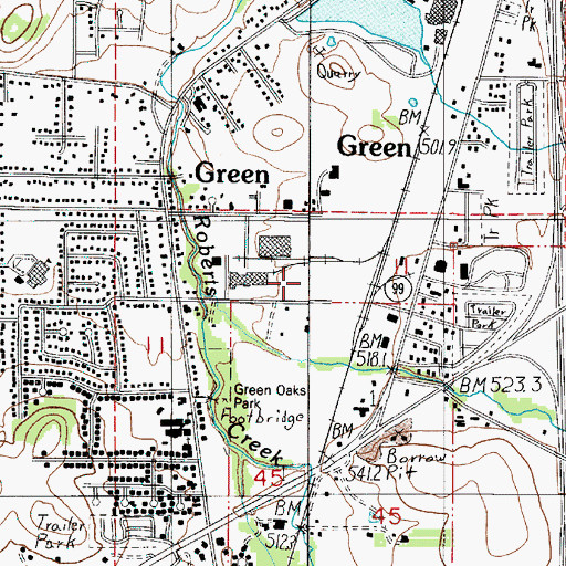 Topographic Map of Eugene Log Pond, OR