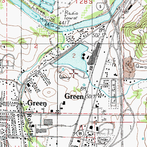 Topographic Map of Umpqua Log Pond, OR