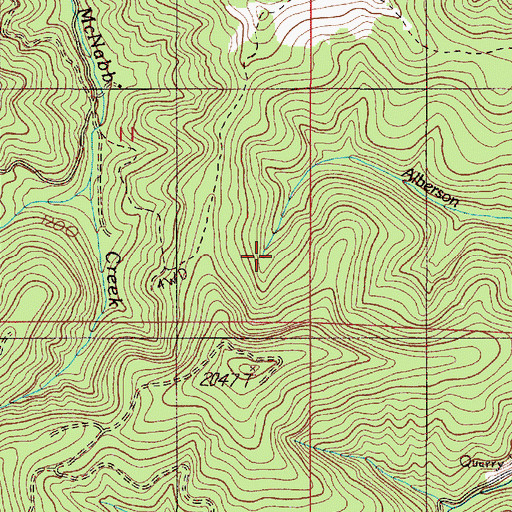 Topographic Map of Alberson Creek, OR