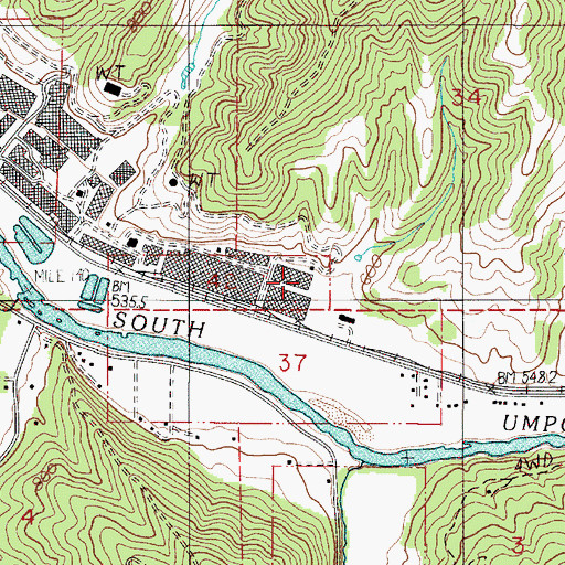 Topographic Map of Alsea Log Pond, OR