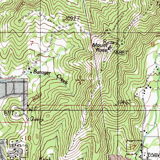 Topographic Map of Barager Creek, OR
