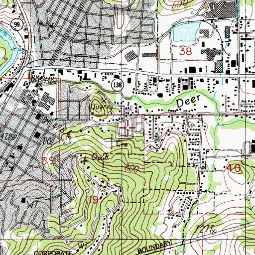 Topographic Map of Roseburg Catholic Cemetery, OR
