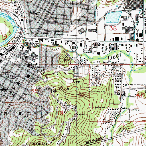 Topographic Map of Roseburg IOOF Cemetery, OR