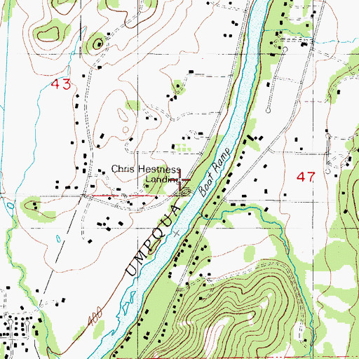 Topographic Map of Hestness Park, OR