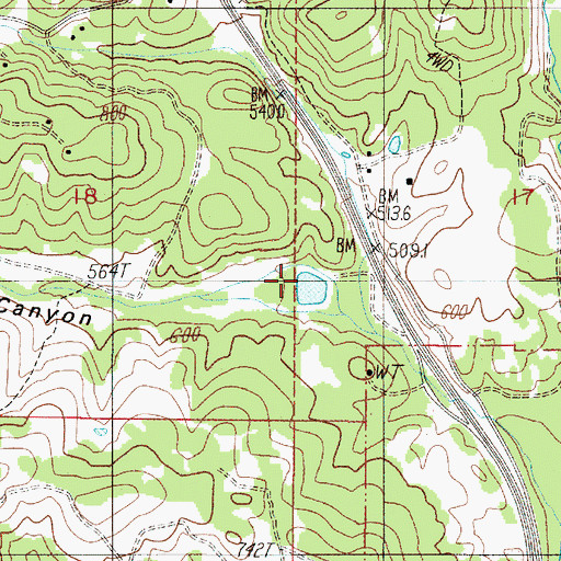 Topographic Map of Cabin Creek Safety Rest Area, OR